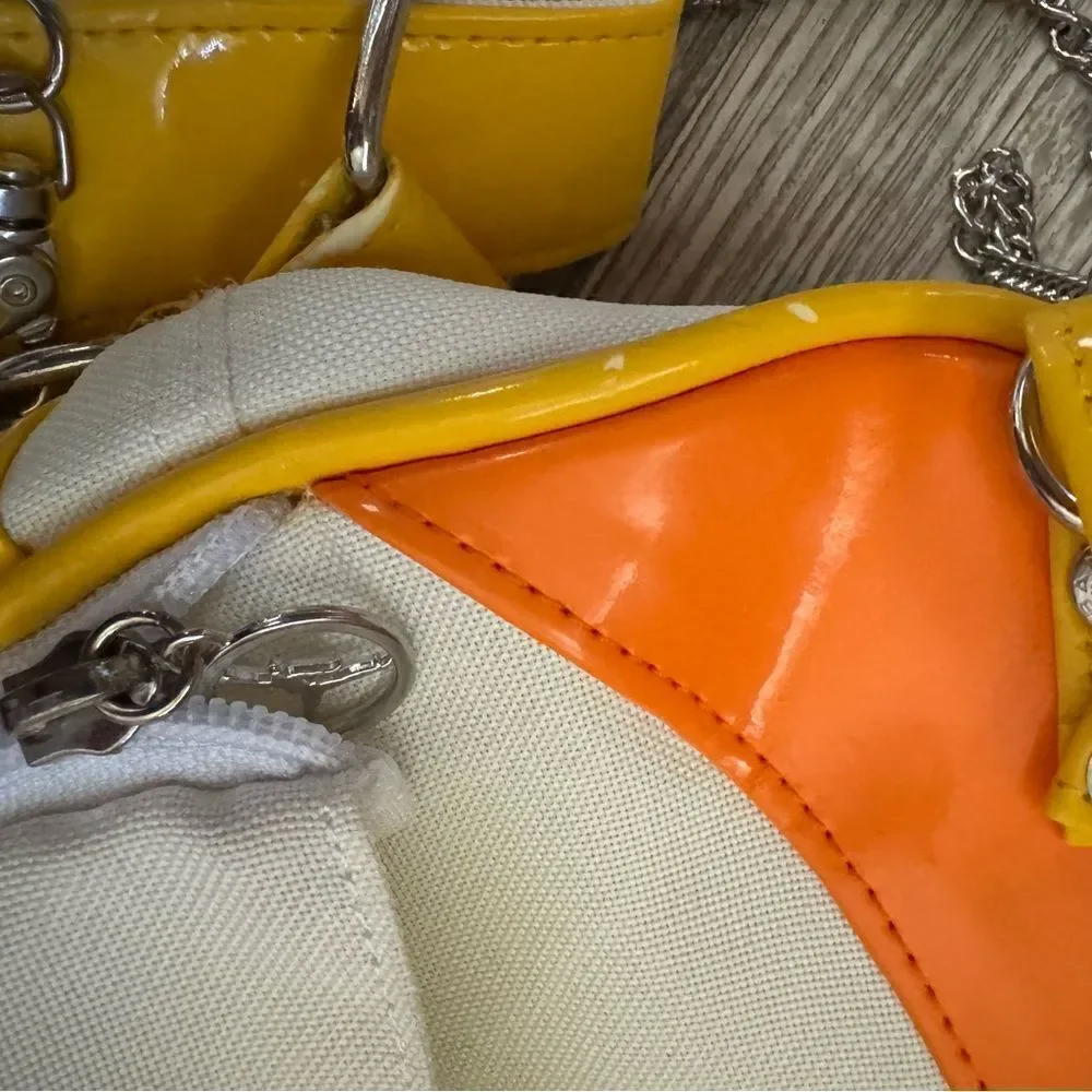 Air Jordan Nike Backpack White Orange & Yellow Size 13 x 11 x 4